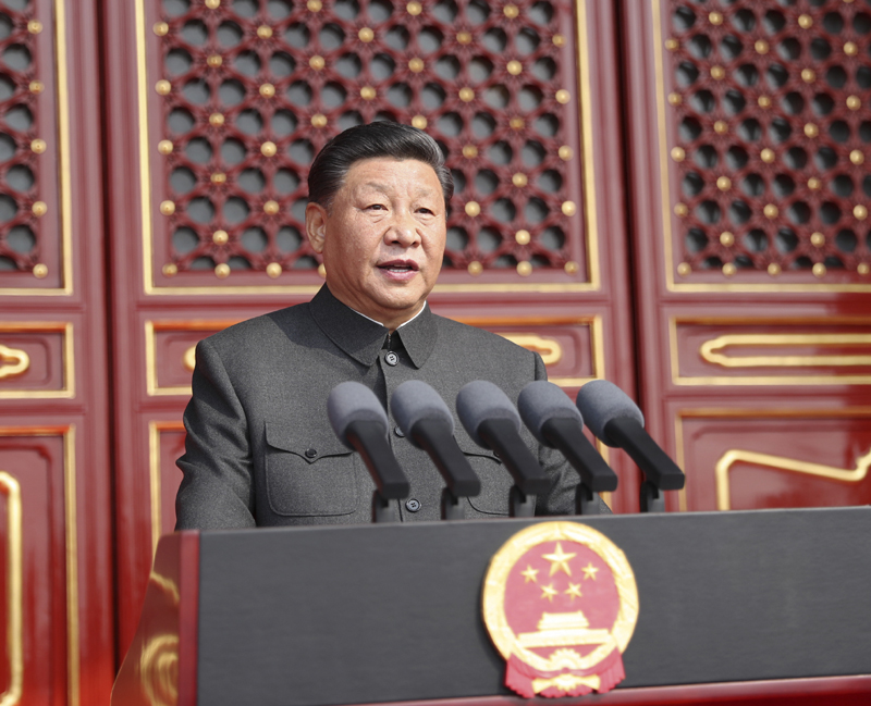10月1日上午，慶祝中華人民共和國(guó)成立70周年大會(huì)在北京天安門廣場(chǎng)隆重舉行。中共中央總書記、國(guó)家主席、中央軍委主席習(xí)近平發(fā)表重要講話。